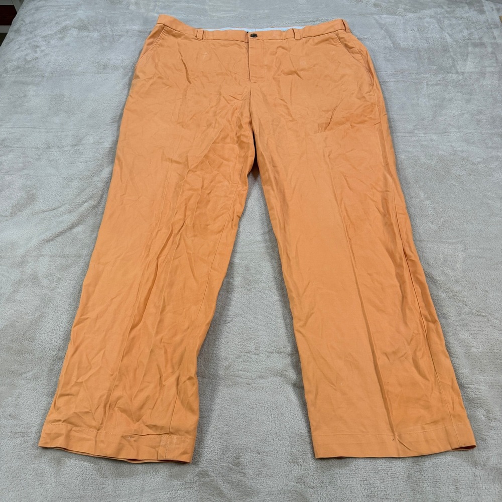 Brooks Brothers Clark Orange Chino Pants Mens 42x32 Straight Leg Cotton Blend